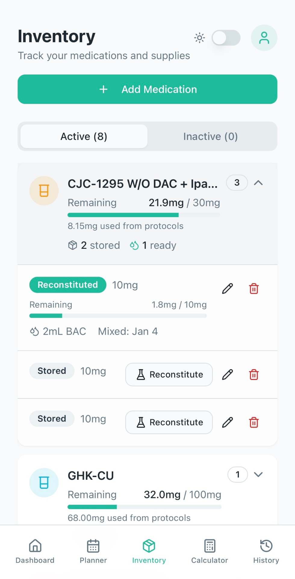 Inventory tracking feature